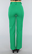 Groene Elastische Straight Leg Pantalon