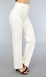 NEW2404 Rechte Aansluitende Witte Pantalon met Stretch
