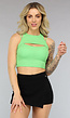 Lichtgroene Top met Uitsnede in Cropped Model