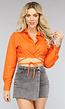 Oranje Blouse met Strap Details