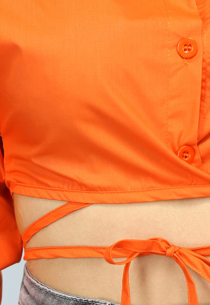 Oranje Blouse met Strap Details