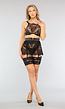 Zwarte Kanten Lingerie Set met Rokje