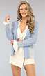Lichtblauwe Jeans Button Blazer