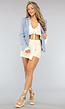 Lichtblauwe Jeans Button Blazer