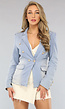 Lichtblauwe Jeans Button Blazer