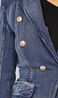 Donkerblauwe Jeans Blazer met Buttons