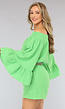 Groene Off Shoulder Mousseline Playsuit