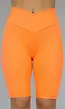 Oranje Biker Short met Gekruiste Band