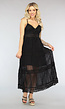 Zwarte Gehaakte Jurk in Boho Stijl