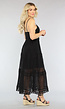 Zwarte Gehaakte Jurk in Boho Stijl