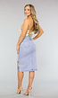 Denim Midi Rok met Gouden Coating