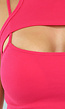 Cut Out Top in Fuchsia met Spaghettibandjes