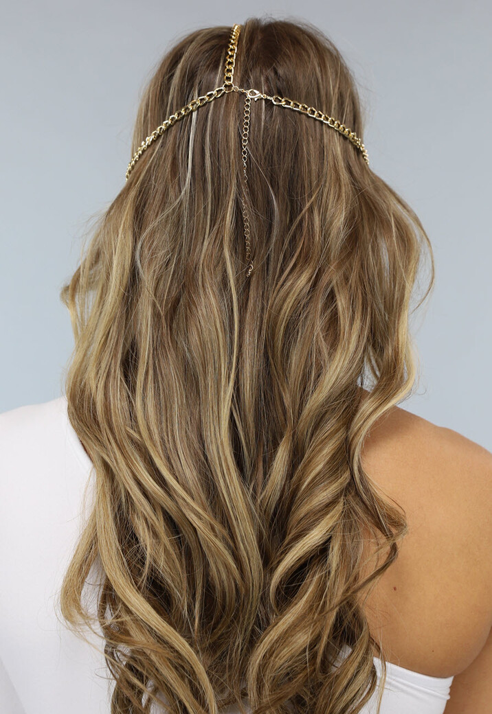 Gouden Gezichts Ketting met Holografische Diamanten