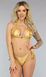 Unpadded Gouden Metallic Triangel Bikinitop