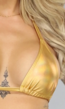 Unpadded Gouden Metallic Triangel Bikinitop
