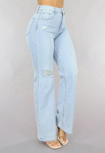 OP=OP.39.NL Straight Leg Jeans met Kniescheur