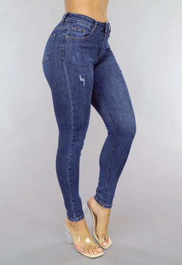 NEW0105 Donkerblauwe Skinny Jeans met Stretch