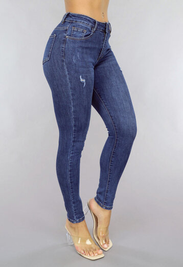 OP=OP.39.NL Donkerblauwe Skinny Jeans met Stretch