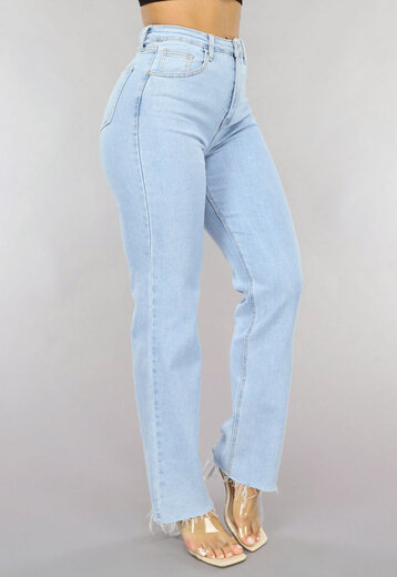 NEW0105 Straight Cut Jeans met Steekzakken