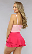 Lichtroze Bustier met Roze Steentjes