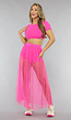 Fuchsia Festival Two Piece met Parels