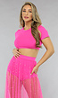 Fuchsia Festival Two Piece met Parels