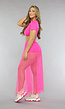 Fuchsia Festival Two Piece met Parels