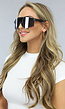 Zwarte Oversized Spiegelbril