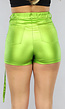 Groene Metallic Overslag Cargo Skort