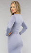 Longsleeve Bodycon Jurk met Split in Lavendel