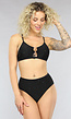 Zwarte Glitter High Waist Bikinislip