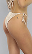 Glimmend Beige Tanga Bikinibroekje met Strikdetail