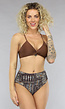 Bruine Twist Halter Bikini Top met Uitneembare Pads