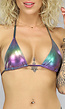 Unpadded Holografische Triangel Bikini Top
