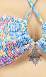 Gesmokte Bandeau Bikini Top met Bloemenprint