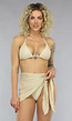 Beige Wavy Bikini Set met Rokje