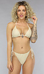 Beige Wavy Bikini Set met Rokje