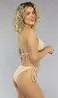 Beige Wavy Bikini Set met Rokje