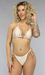 Glimmend Beige Triangel Bikini Topje