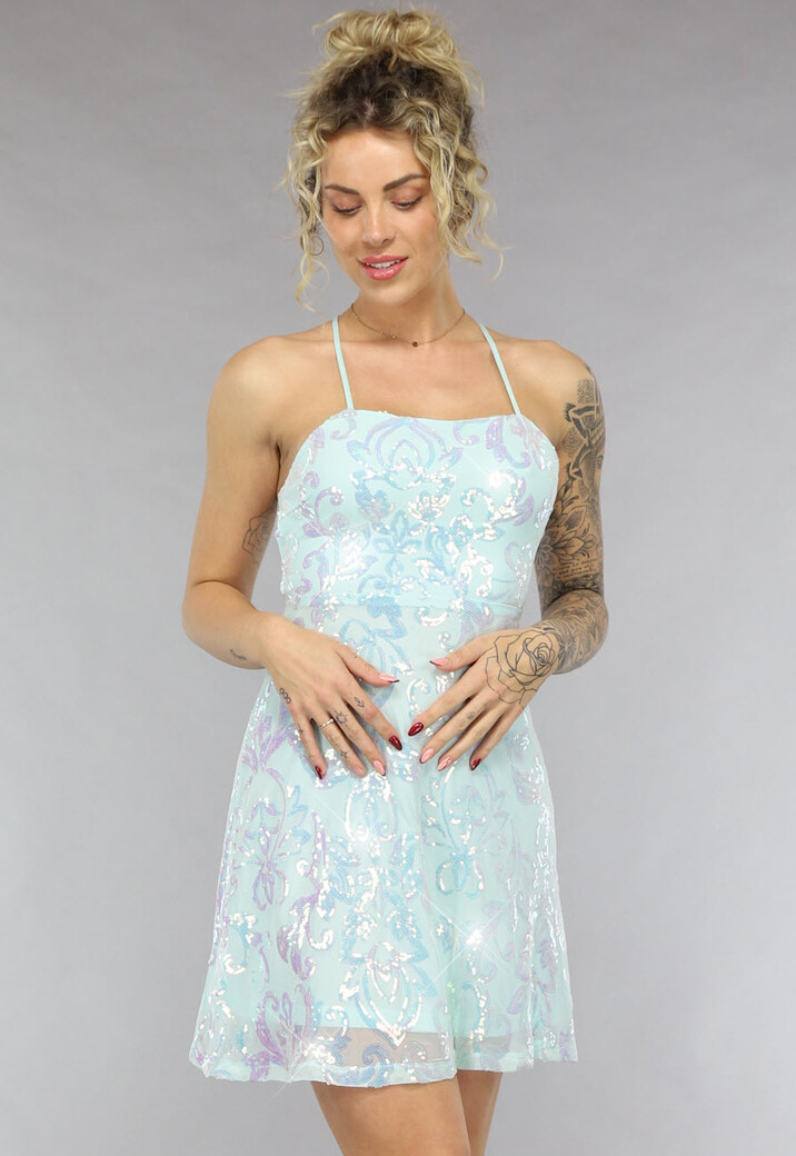 Korte Mintgroene Glitter Galajurk