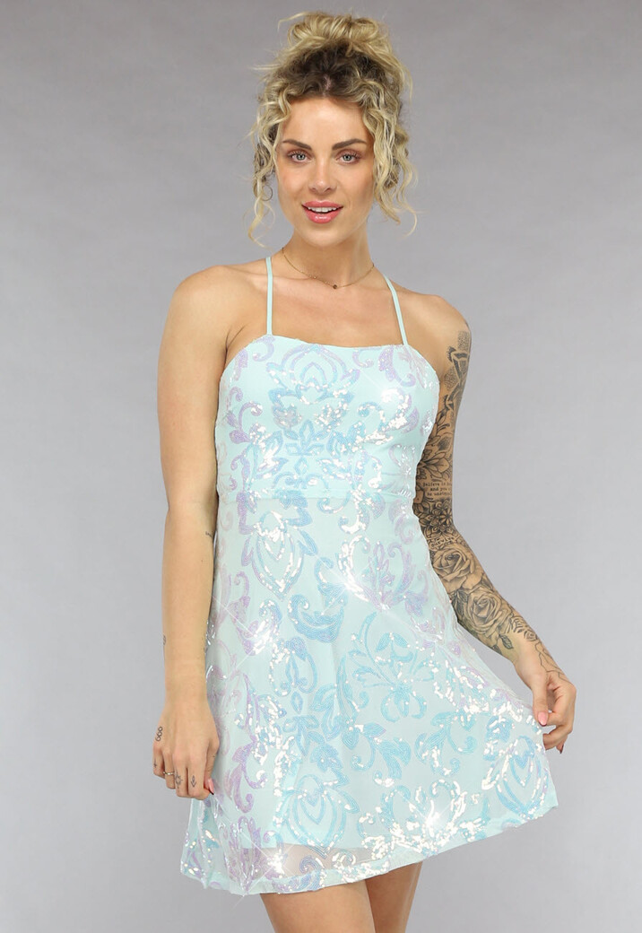 Korte Mintgroene Glitter Galajurk