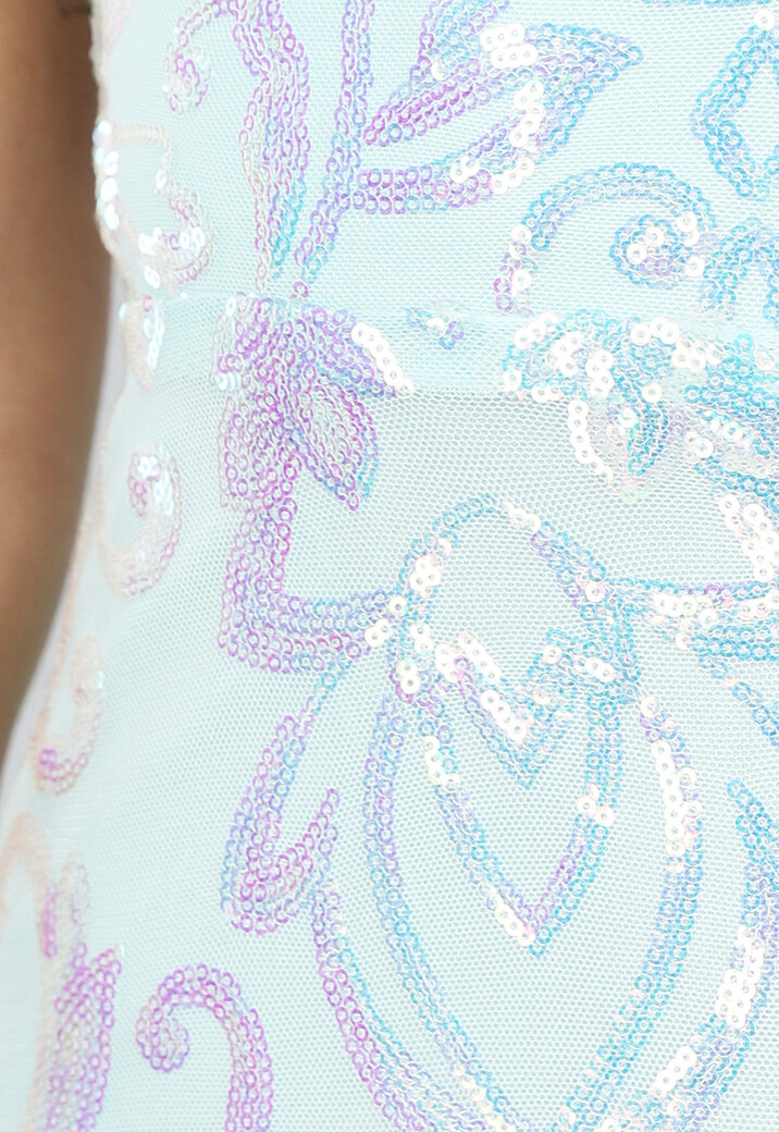 Korte Mintgroene Glitter Galajurk