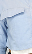 Lichtblauwe Korte Blouse met Uitstekende Zakken
