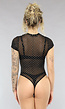 Zwarte See Through Bodysuit met Glitters