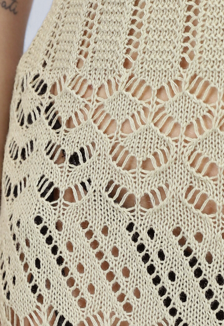 Beige Gehaakt Cover Up Jurkje