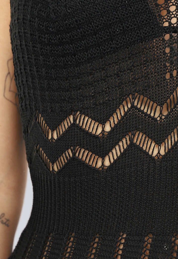 Zwarte Gehaakte Boho Strandjurk