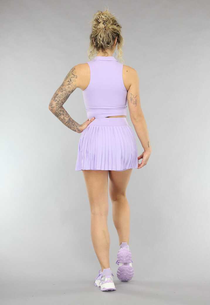 Geplooid Lila Plissé Rokje met Ingewerkt Broekje
