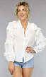 Witte Mousseline Blouse met Ruches