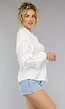 Witte Mousseline Blouse met Ruches