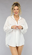 Witte Oversized Blouse met Strass Steentjes